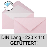 25 x DIN Lang Briefumschläge - Rosa mit weißem Se