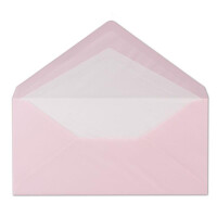 25 x DIN Lang Briefumschläge - Rosa mit weißem Seidenfutter - 11x22 cm - 80 g/m² - ideal für Einladungen, Weihnachtskarten, Glückwunschkarten aus der Serie Farbenfroh