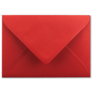 Faltkarten SET mit Brief-Umschlägen DIN A6 / C6 in leuchtendes Rot - 50 Sets - 14,8 x 10,5 cm - Premium Qualität - Serie FarbenFroh