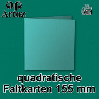 ARTOZ 25x Faltkarten quadratisch - Tropical Green (Grün) - 155 x 155 mm Karten blanko zum Selbstgestalten - 220 g/m² gerippt
