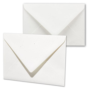 ARTOZ 50 x Briefumschläge DIN B6 - Farbe: birch (weiß / cremeweiss) - 12,5 x 17,8 cm - mit Nassklebung und Gummierung - Serie Greenline