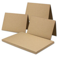 50x Vintage Kraftpapier Falt-Karten SET mit Umschlägen 