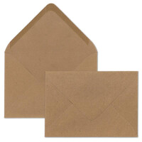 50x Vintage Kraftpapier Falt-Karten SET mit Umschlägen 