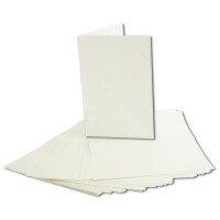 50x Vintage Kraftpapier Falt-Karten SET mit Umschlägen 