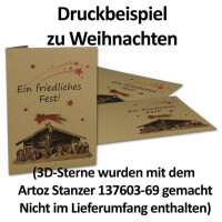 50x Vintage Kraftpapier Falt-Karten SET mit Umschlägen 