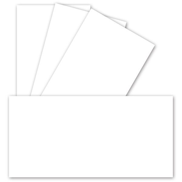 100 Einzel-Karten DIN Lang - 9,9 x 21 cm - 240 g/m² - Hochweiss - Bastelpapier - Tonkarton - Ideal zum bedrucken für Grußkarten und Einladungen