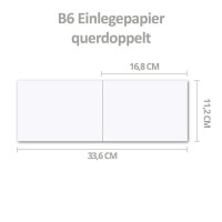 50x faltbares Einlege-Papier, quer-doppelt, für B6 Dopp