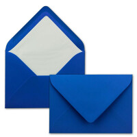 500 Briefumschläge in Royalblau mit weißem Innenfutter - Kuverts in DIN B6 Format  - 12,5 x 17,6 cm - Seidenfutter - Nassklebung