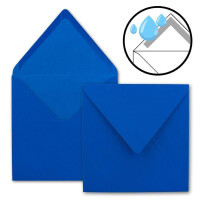 50x Quadratische Briefumschläge in Royalblau (Blau) - 15,5 x 15,5 cm - ohne Fenster, mit Nassklebung - 110 g/m² - Für Einladungskarten zu Hochzeit, Geburtstag und mehr - Serie FarbenFroh