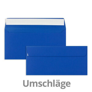 50x Faltkarten-Set mit Briefumschlägen DIN Lang in Royalblau (Blau) - 21 x 10,5 cm - Blank Klappkarten und Umschläge für Einladungen und Grüße zu Geburtstag und Hochzeit