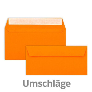 50x Faltkarten SET mit Brief-Umschlägen Orange (Orange) - DIN Lang - 21 x 10,5 cm - Premium Qualität - FarbenFroh® von GUSTAV NEUSER®