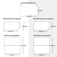 50x Faltkarten SET mit Brief-Umschlägen und Einlege-Blätter - Naturweiß (Weiß) - DIN Lang - 10,5 x 21 cm - FarbenFroh by GUSTAV NEUSER