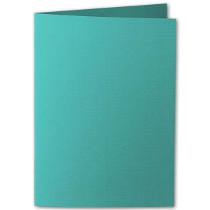 ARTOZ 25x DIN B6 Faltkarten - Tropical Green (Grün) gerippt 120 x 169 mm Klappkarten blanko - Karten zum selbstgestalten mit 220 g/m² edle Egoutteur-Rippung - Serie 1001