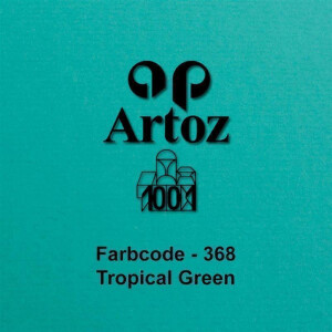 ARTOZ 25x DIN B6 Faltkarten - Tropical Green (Grün) gerippt 120 x 169 mm Klappkarten blanko - Karten zum selbstgestalten mit 220 g/m² edle Egoutteur-Rippung - Serie 1001