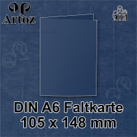 ARTOZ 25x DIN A6 Faltkarten - Classic Blue (Blau) - 105 x 148 mm Karten blanko zum selbstgestalten - 220 g/m² gerippt