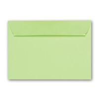 ARTOZ 25x Briefumschläge DIN C6 Birkengrün (Grün) - 16,2 x 11,4 cm - haftklebend - gerippte Kuverts ohne Fenster - Serie Artoz 1001
