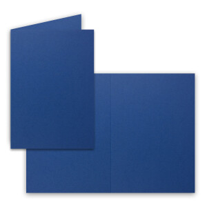 100x Falt-Karten DIN A6 in Nachtblau (Dunkelblau) - 10,5 x 14,8 cm - Blanko - Doppel-Karten - 220 g/m²