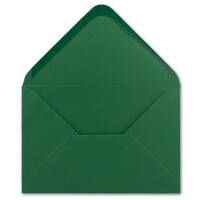 10x Faltkarten-Set mit Umschlägen DIN B6 - Dunkelgrün (Grün) mit goldenen Metallic Sternen - 11,5 x 17 cm - bedruckbar - Ideal für Weihnachtskarten