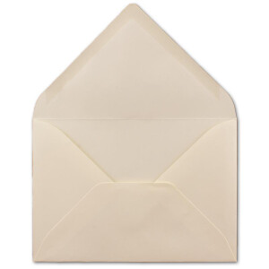 100x Brief-Umschläge in Creme - 80 g/m² - Kuverts in DIN B6 Format 12,5 x 17,6 cm - Nassklebung ohne Fenster