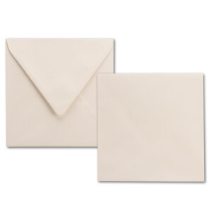 50x quadratische Briefumschläge naturweiß (creme) - 100 g/m² - 15 x 15 cm - Ideal für Grußkarten und Einladungs-Karten - Marke: NEUSER PAPIER