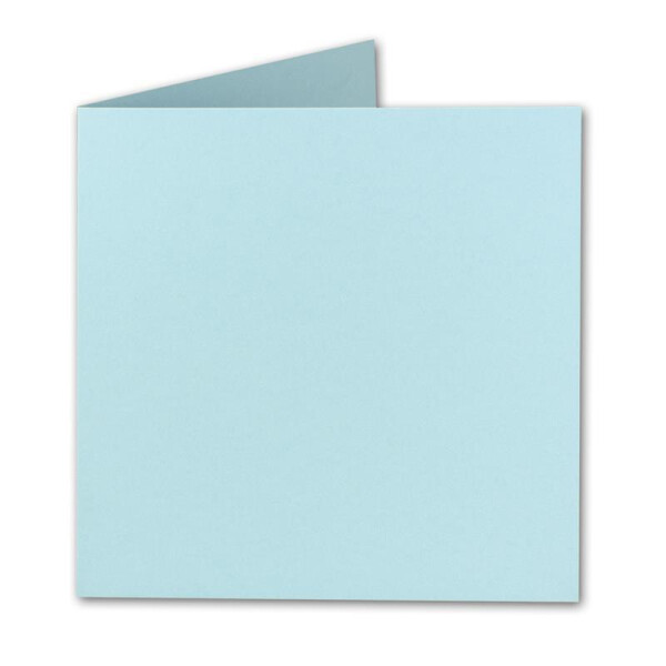Quadratische Falt-Karten 15 x 15 cm - Hellblau - 50 Stück - formstabil - für Drucker geeignet - für Grußkarten, Einladungen & mehr
