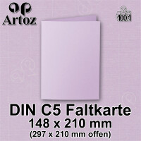 ARTOZ 25x DIN A5 Faltkarten - Flieder (Lila) gerippt 148 x 210 mm Klappkarten hochdoppelt - Blanko Doppelkarte mit 220 g/m² edle Egoutteur-Rippung