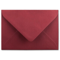 50x Brief-Umschläge Format B6 - Dunkel-Rot- 12 x 17,5 cm - Nassklebung mit spitzer Klappe - 110 g/m² - Einladungs-Kuverts
