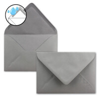100x Briefumschläge B6 - 17,5 x 12,5 cm - Graphit-Dunkelgrau - Nassklebung mit spitzer Klappe - 120 g/m² - Für Hochzeit, Gruß-Karten, Einladungen
