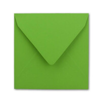 50x Quadratisches Falt-Karten-Set - 15 x 15 cm - mit Brief-Umschlägen - Hellgrün - Nassklebung - für Grußkarten, Einladungen & mehr