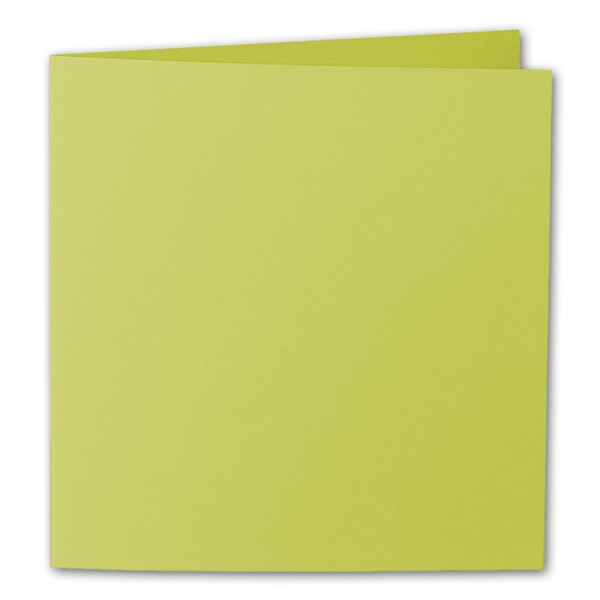 ARTOZ 25x Faltkarten quadratisch - Limette (Grün) - 155 x 155 mm Karten blanko zum Selbstgestalten - 220 g/m² gerippt