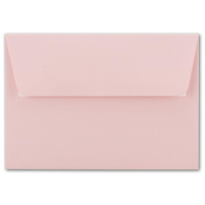 50x Brief-Umschläge B6 - Rosa - 12,5 x 17,5 cm - Haftklebung 120 g/m² - breite edle Verschluss-Lasche - hochwertige Einladungs-Umschläge
