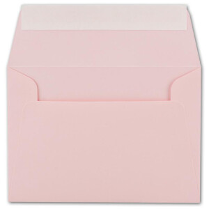 50x Brief-Umschläge B6 - Rosa - 12,5 x 17,5 cm - Haftklebung 120 g/m² - breite edle Verschluss-Lasche - hochwertige Einladungs-Umschläge