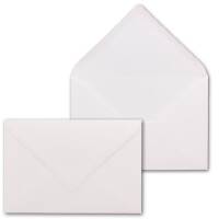 50x Faltkarten-Set DIN A6 mit DIN C6 Brief-Umschlägen - wellig gestanzter Rand - Hochweiß / Kristallweiß - 10,5 x 14,8 cm - Wellenschnitt Karten-Sets - FarbenFroh by GUSTAV NEUSER