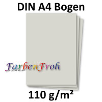 50x DIN A4 Papier - Hellgrau (Grau) - 110 g/m² - 21 x 29,7 cm - Briefpapier Bastelpapier Tonpapier Briefbogen - FarbenFroh by GUSTAV NEUSER