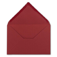 100 Brief-Umschläge mit Wellenschnitt - Dunkel-Rot - DIN C5 - 16,2 x 22,9 cm - 120 gr - mit wellenförmigen Rändern - Nassklebung - FarbenFroh by GUSTAV NEUSER