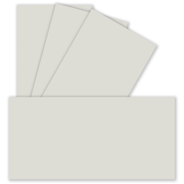 25 Einzel-Karten DIN Lang - 9,9 x 21 cm - 240 g/m² - Hellgrau - Bastelpapier - Tonkarton - Ideal zum bedrucken für Grußkarten und Einladungen