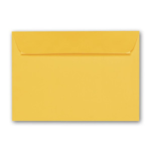 ARTOZ 25x Briefumschläge DIN C6 Gelb - 16,2 x 11,4 cm - haftklebend - gerippte Kuverts ohne Fenster - Serie Artoz 1001