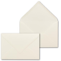 50 Brief-Umschläge mit Wellenschnitt - Natur-Weiß - DIN C6 - 114 x 162 mm - 11,4 x 16,2 cm - mit wellenförmigen Rändern - Nassklebung - FarbenFroh by GUSTAV NEUSER