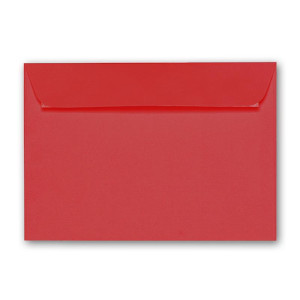 ARTOZ 25x Briefumschläge DIN C6 Rot - 16,2 x 11,4 cm - haftklebend - gerippte Kuverts ohne Fenster - Serie Artoz 1001