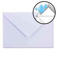 50x Weihnachts-Briefumschläge - DIN C6 - mit Blau-Metallic geprägtem Sternenregen -Farbe: Weiß - Nassklebung, 90 g/m² - 114 x 162 mm - Marke: GUSTAV NEUSER