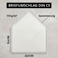 50 Sets - Faltkarten Hellgrau - DIN A5 mit Umschlägen D