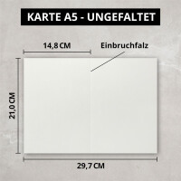 50 Sets - Faltkarten Hellgrau - DIN A5 mit Umschlägen D