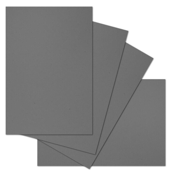ARTOZ 25x Bastelkarte DIN A4 - Farbe: granite (dunkelgrau) - 21 x 29,7 cm - 216 g/m² - Einzelkarte ohne Falz - dickes Bastelpapier - Serie Green-Line