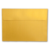 50x Metallic Brief-Umschläge B6 - Gold - 12,5 x 17,6 cm