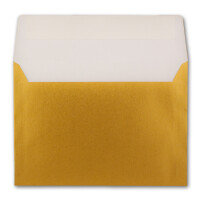 50x Metallic Brief-Umschläge B6 - Gold - 12,5 x 17,6 cm