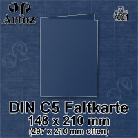 ARTOZ 25x DIN A5 Faltkarten - classic blue (Blau) gerippt 14