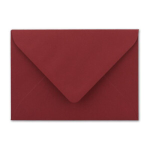 100 Briefumschläge in Dunkel-Rot mit weißem Innenfutter - Kuverts in DIN B6 Format  - 12,5 x 17,6 cm - Seidenfutter - Nassklebung