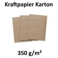 Kraftpapier-Karten in Braun - 25 Stück - bedruckbare Po