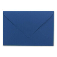 100 Brief-Umschläge mit Wellenschnitt - Dunkel-Blau - DIN C6 - 114 x 162 mm - 11,4 x 16,2 cm - mit wellenförmigen Rändern - Nassklebung - FarbenFroh by GUSTAV NEUSER