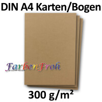 100 DIN A4 Bastelkarton - Kraftpapier (Braun) - 300 g/m&sup2